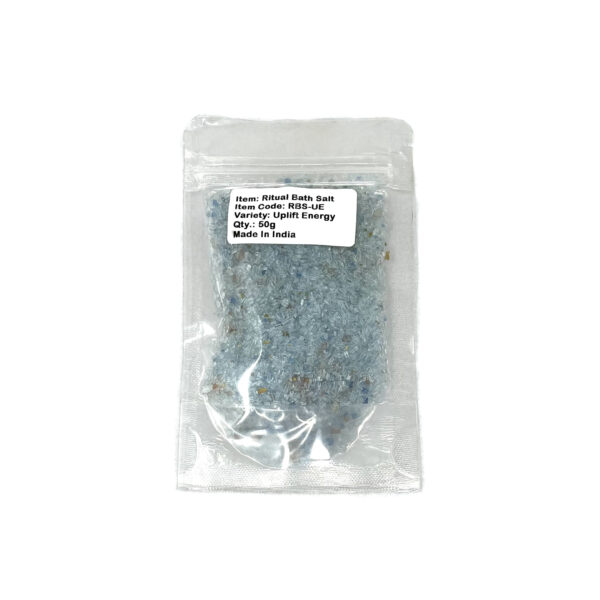 Shreyshti Ritual Bath Salt Uplift Energy, 50g stand able pouch, a combination of salts, fragrances and herbs for space clearing and cleansing, anoint candles and cleansing tools or crystals - Image 2